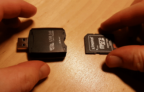 Insert SD Card into SD Card Reader